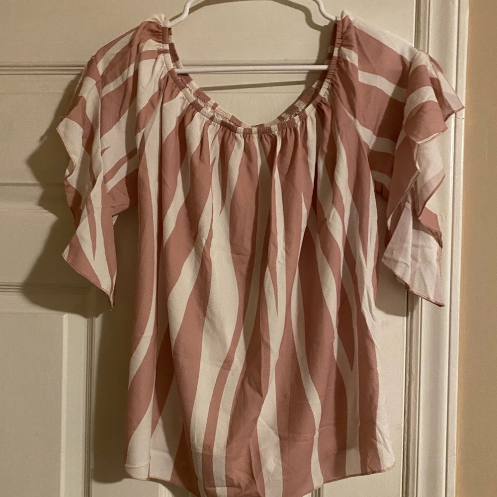 Lucky Mare off the shoulder,tie-front blouse.